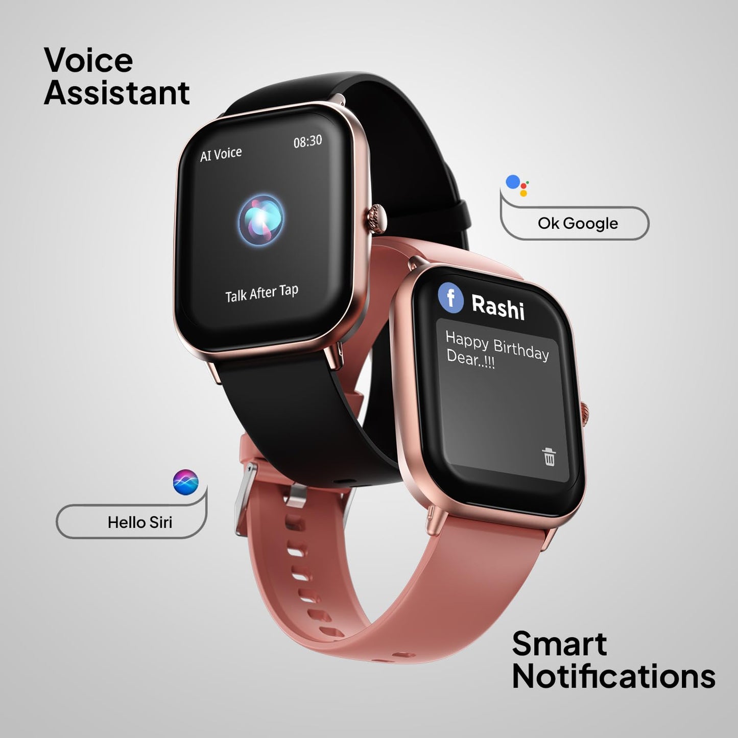 Fire-Boltt Ninja Call Pro Max Smart Watch 2.01” HD Display, Bluetooth Calling, AI Voice Assistant, 120 Sports Modes, IP67 Waterproof, SpO2 Monitor, Smart Watch for Man & Woman- Pink