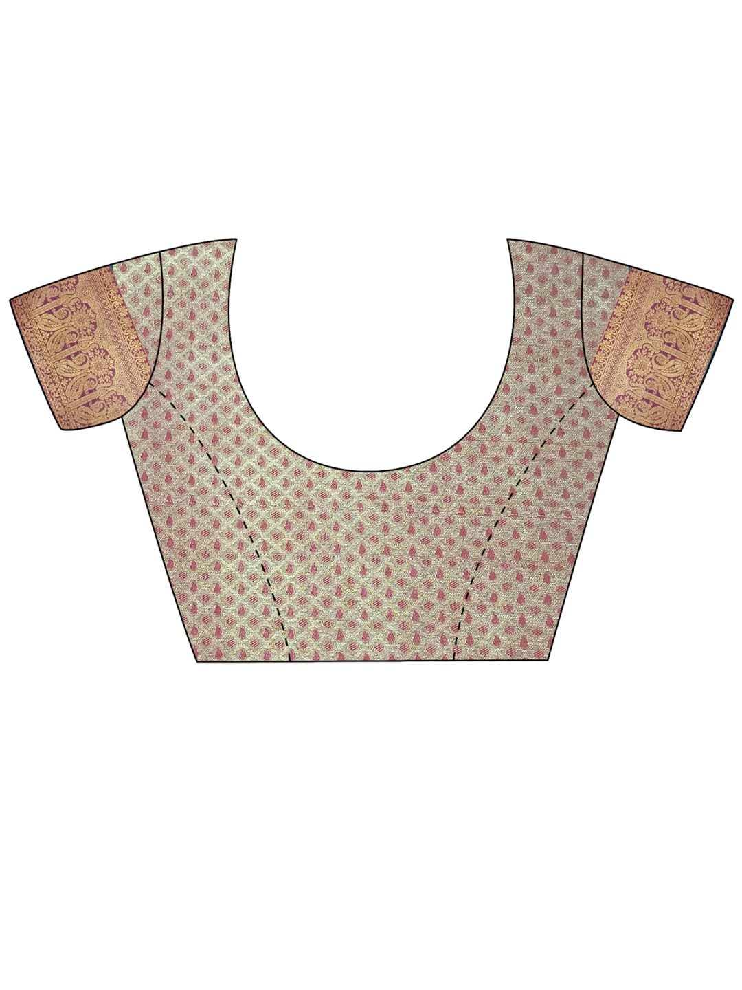 AKHILAM Women's Banarasi silk Ethnic Motif Printed Saree With Unstitched Blouse Piece(Peach_KINKHAB1205_RJ)