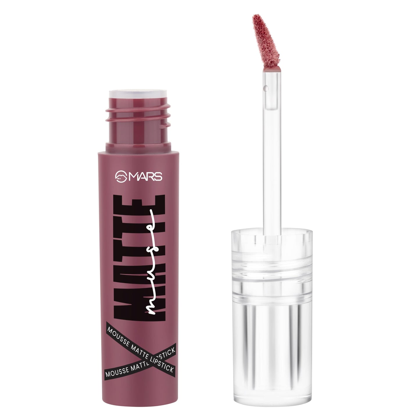 MARS Matte Muse Mousse Lipstick (3ml) (09-SUPER STAR) with Doe-Foot Applicator | Highly Pigmented | Smooth Texture | Hydrating Formula | Blurry Lips Effect