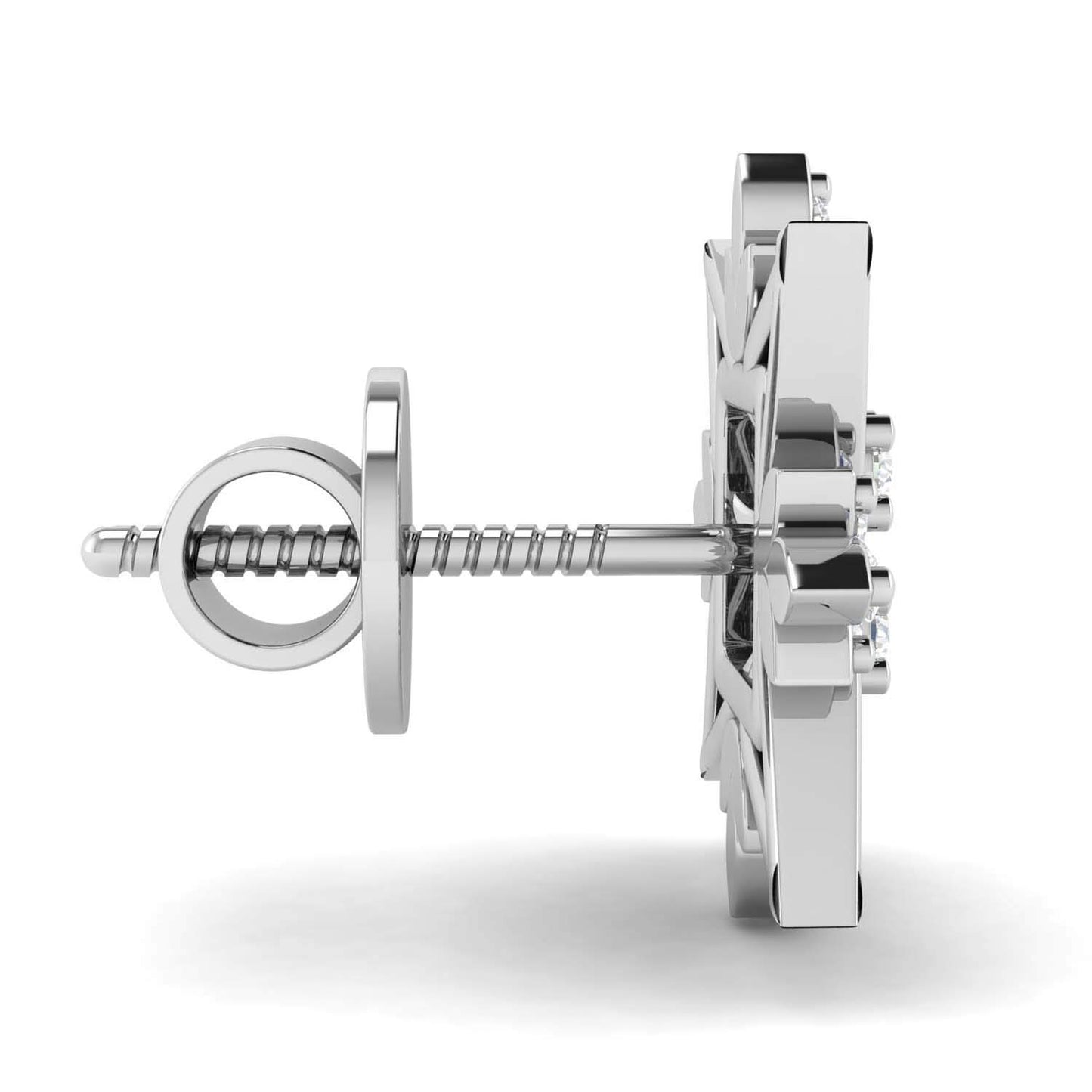 Avsar 18k (750) White Gold and Diamond Stud Earrings for Women