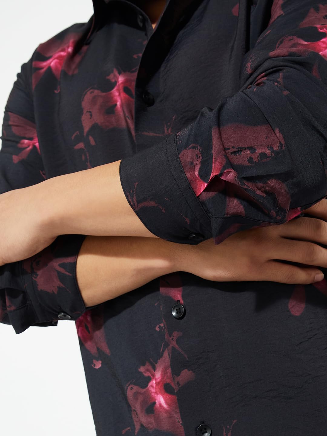 Max URB_N Men Printed Regular Fit Shirt (Black_L)
