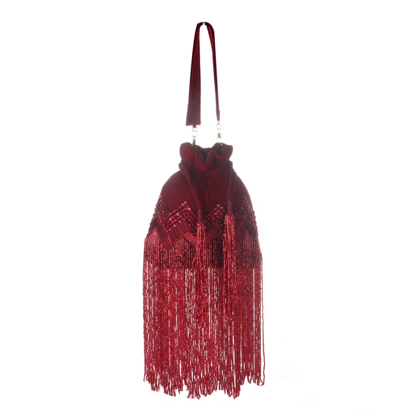 SWISNI Marron long tassel marron potli II Women's Traditional Designer Clutch For Women & Girls II DESIGNER POTLIS