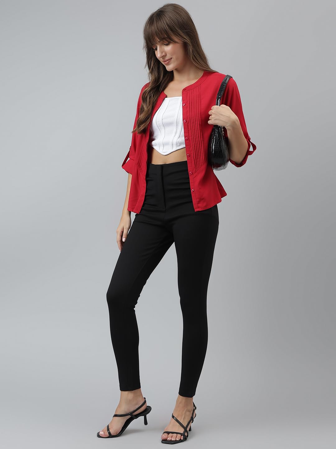 Latin Quarters Women Black Solid High Rise Casual Ankle Length Jegging_XL
