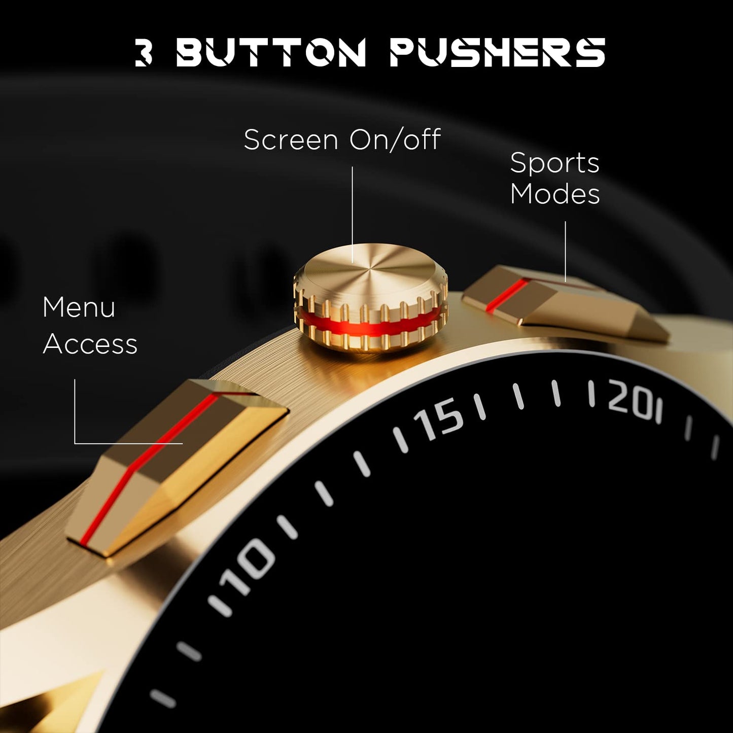 Fire-Boltt Invincible Plus 1.43" AMOLED Display Smartwatch with Bluetooth Calling, TWS Connection, 300+ Sports Modes, 110 in-Built Watch Faces, 4GB Storage & AI Voice Assistant (Gold Black)