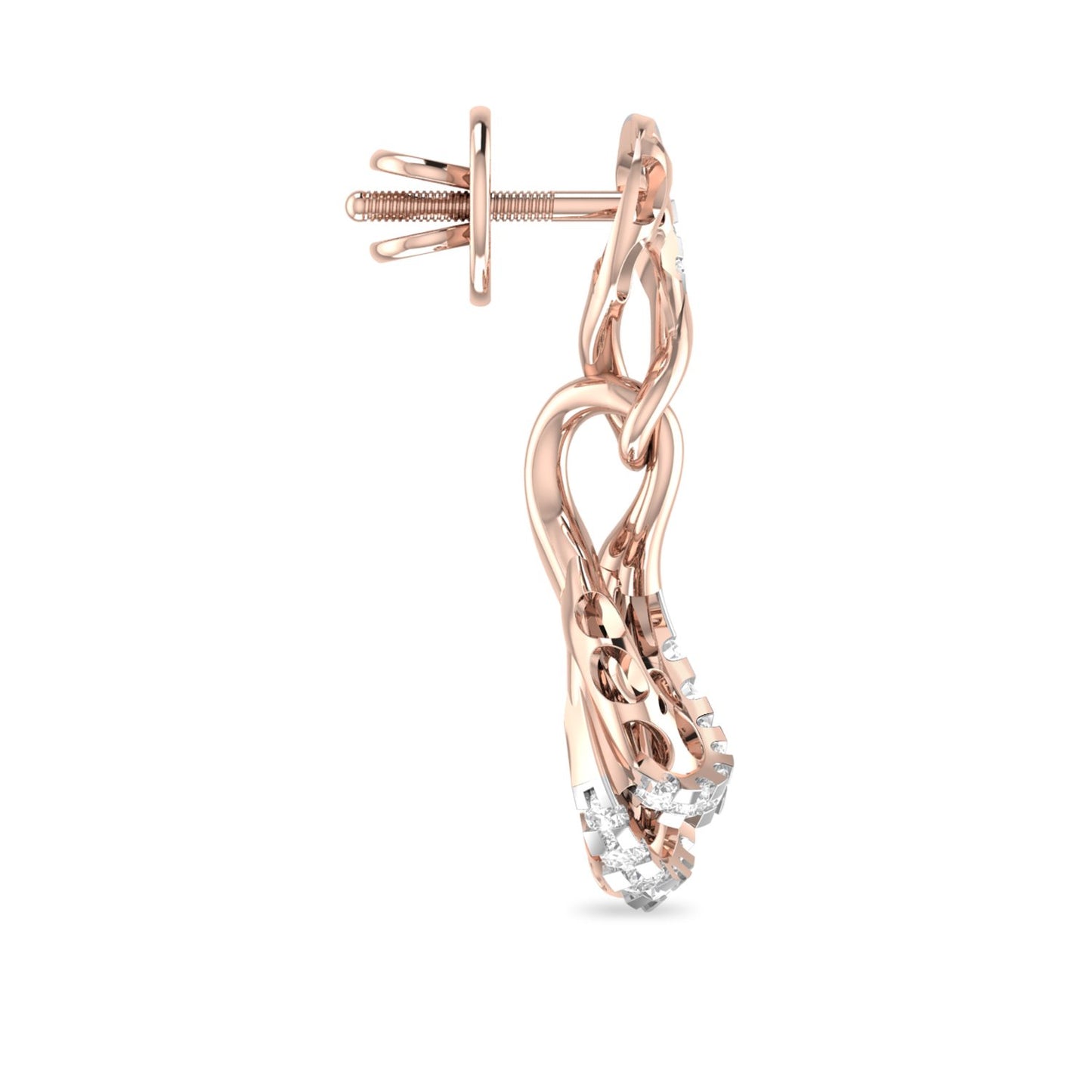 PC Jeweller The Bradshaw 18KT Rose Gold and Diamond Stud Earrings for Women