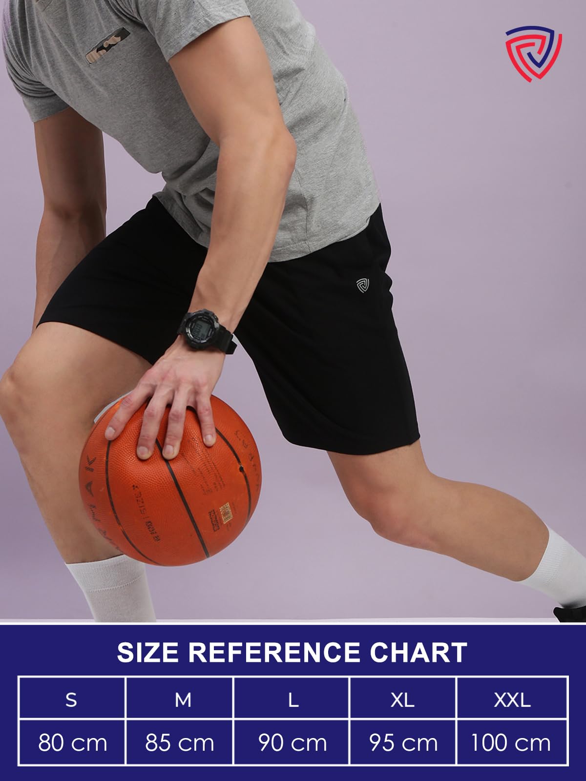 Lux Cozi Men's Cotton Regular Fit Solid Shorts with Side Pockets_COZI_2141_BLK_XL_1PC