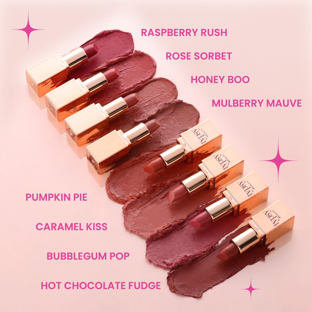 Typsy Beauty Mini Lipstick Set of 3 Luxurious Highly Pigmented Lightweight Travel Size Lippie Happy Hour | Vegan & Paraben-Free Formulated in Italy 1.5g