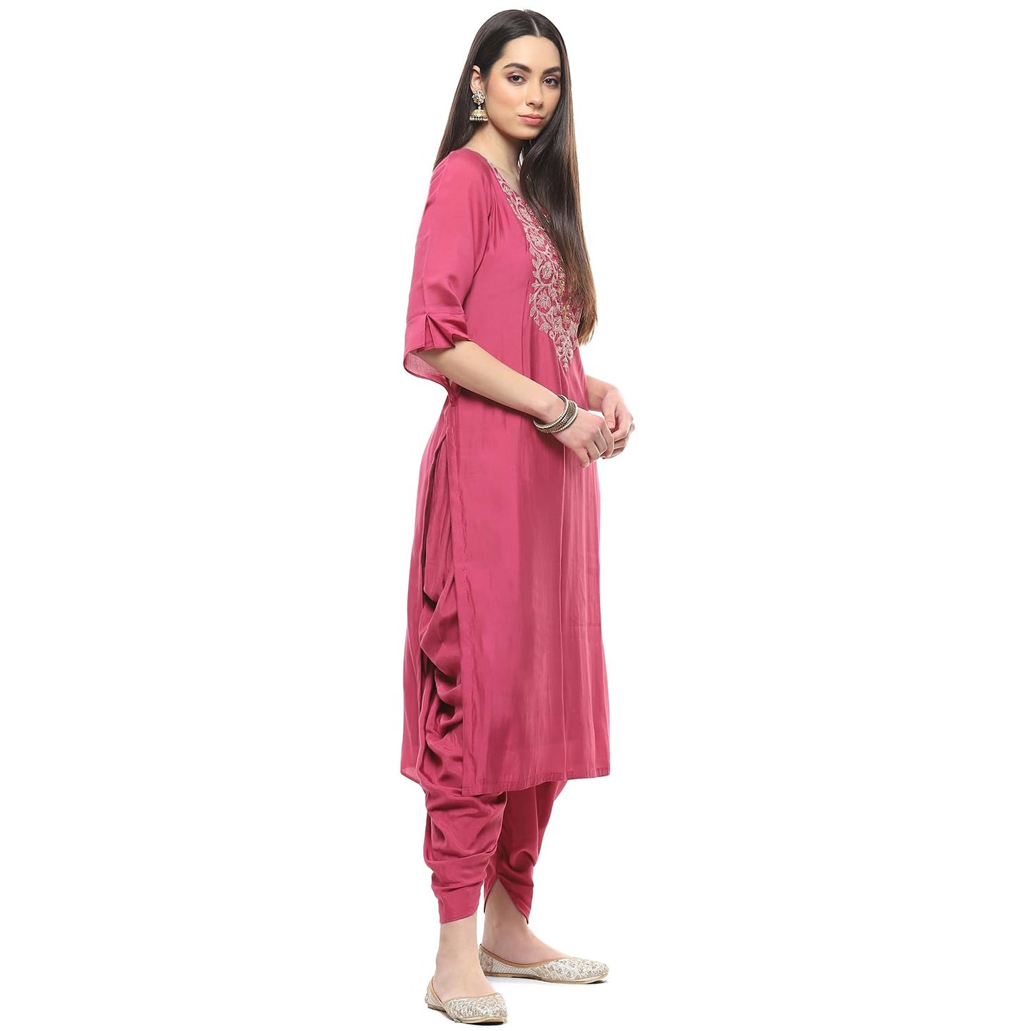 BIBA Women FABRIC(RTSRS8079_PINK_FREE)