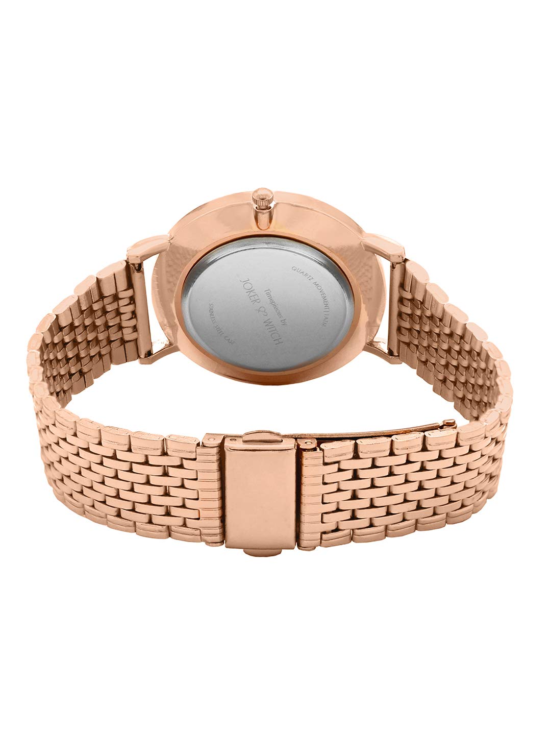 Joker & Witch Aimée Black Dial 20mm Rose Gold Stainless Steel Watch for Women