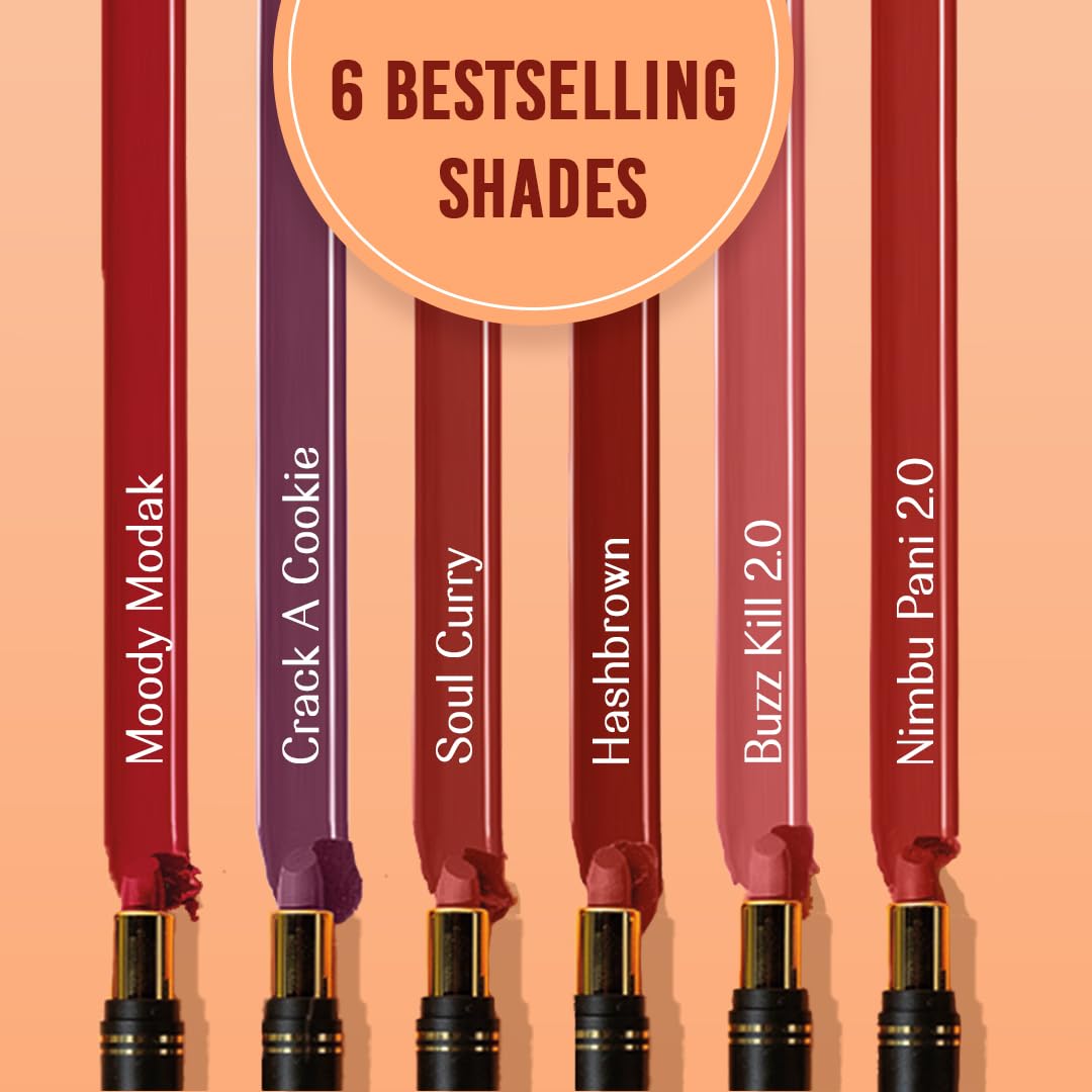 LoveChild Masaba Full Pocket Lipstick, Pink Nude Matte Bullet Lipsticks For Women, Hydrating & Nourishing With Long lasting Formula Upto 6-Hours, Buzz Kill 2.0, 4g