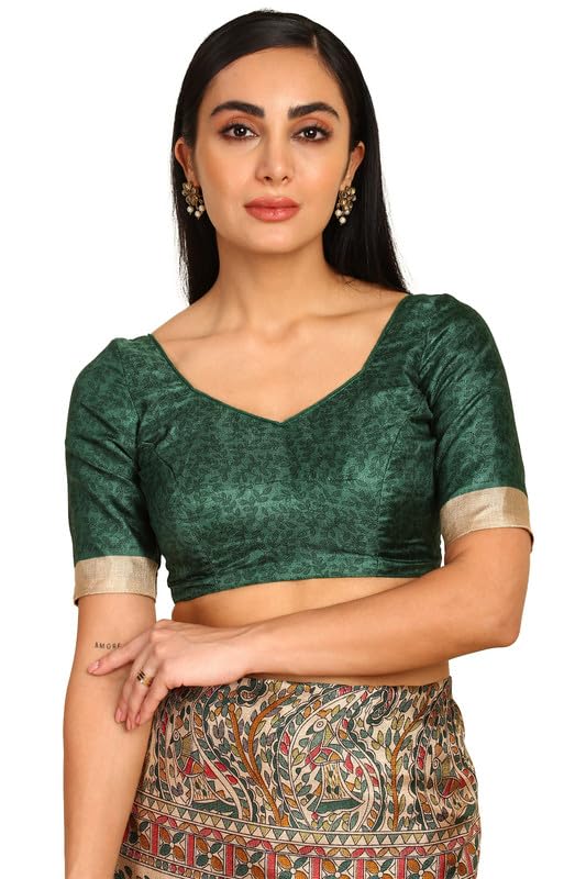 Soch Womens Green Art Silk Paisley Print Saree