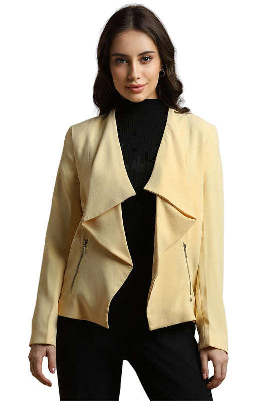 Allen Solly Women's Blazer (AHBZWRGFA84875_Yellow