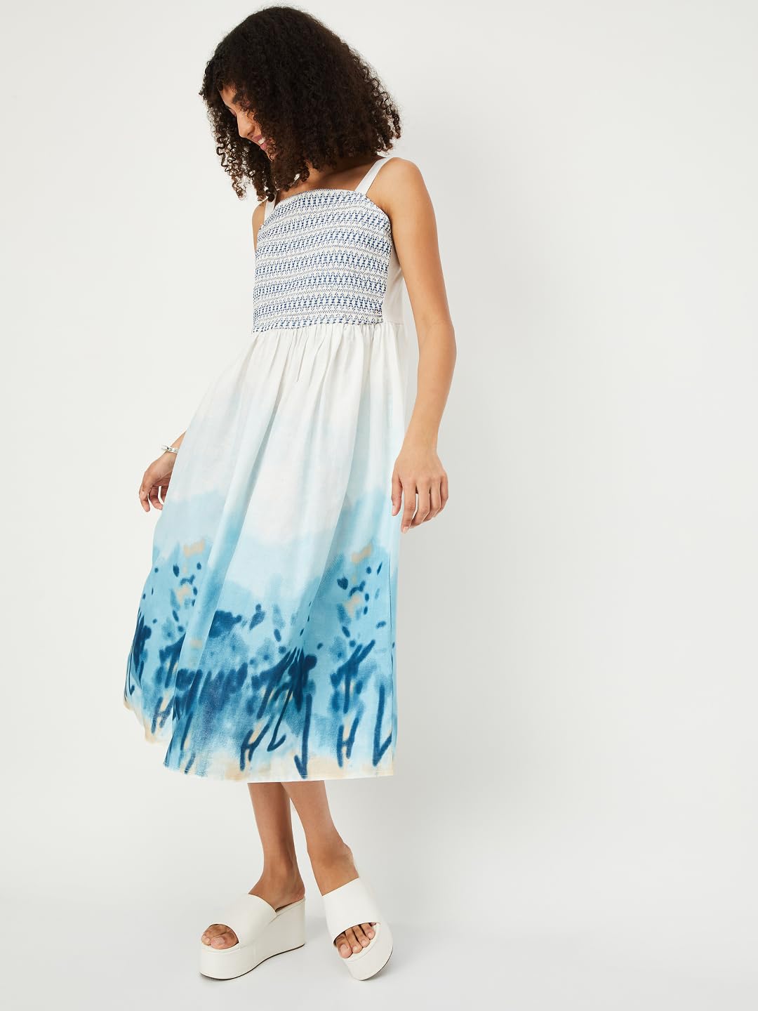 Max Women's Cotton A-Line Below The Knee Dress