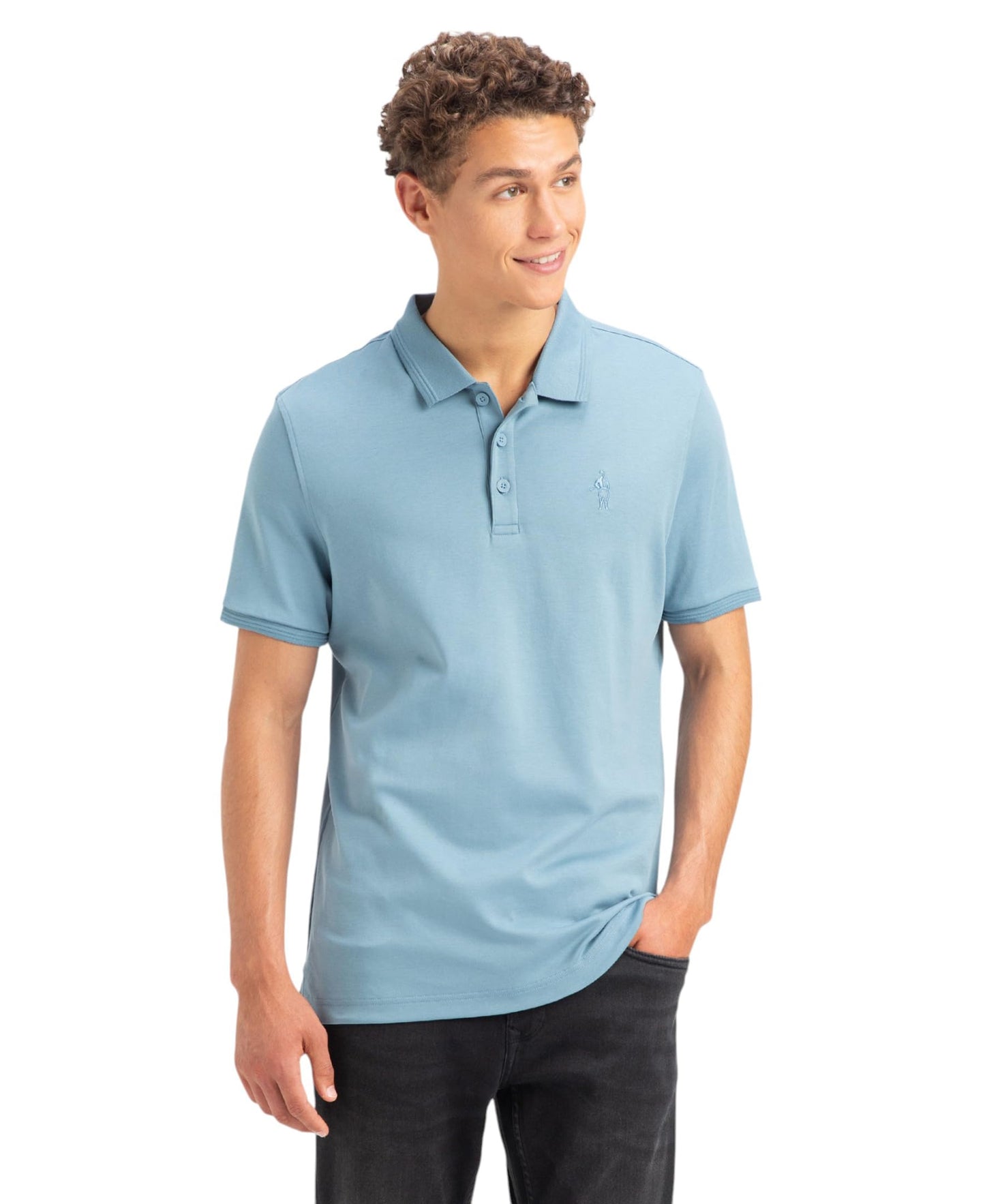 Jockey 3912 Men's Super Combed Cotton Rich Solid Half Sleeve Polo T-Shirt_Provincial Blue_XL