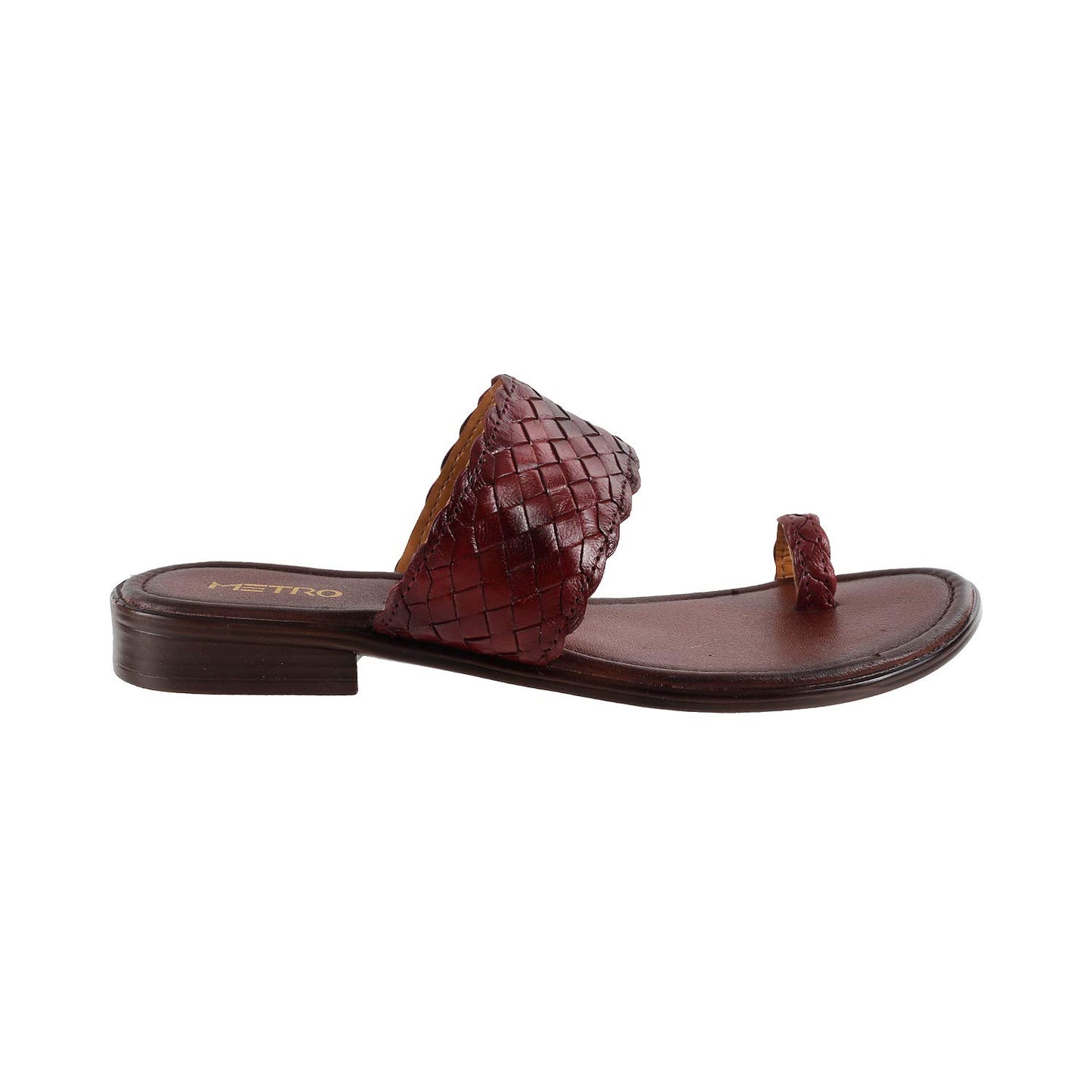 Metro Womens Leather Maron Slip Ons (Maroon) - SaumyasStore