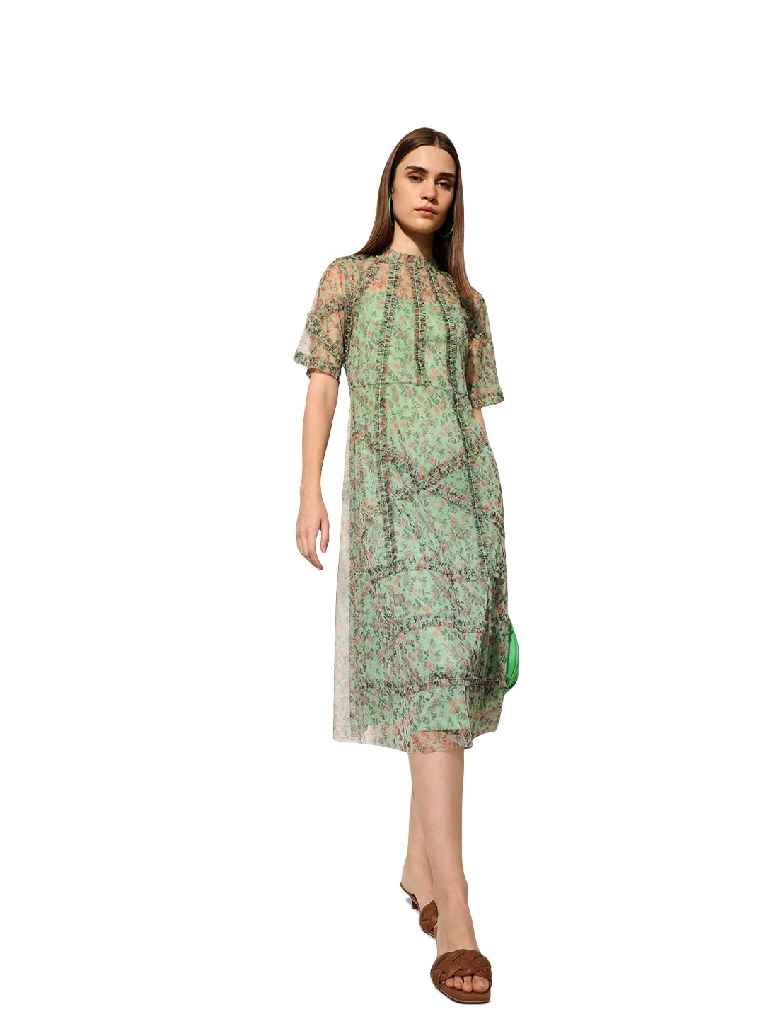 ONLY Women's Floral Print A-Line Midi Dress
