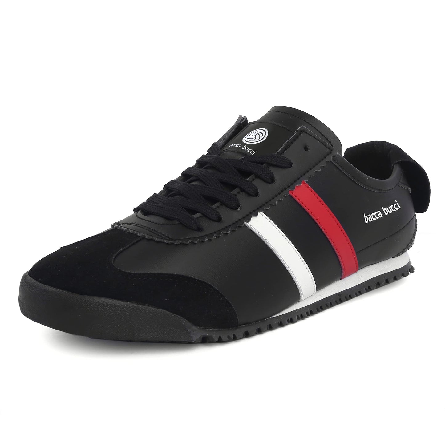Bacca Bucci® Men Black Casual Shoes with Non Slip Canvas Rubber Sole for All Day wear- Black, Size UK6
