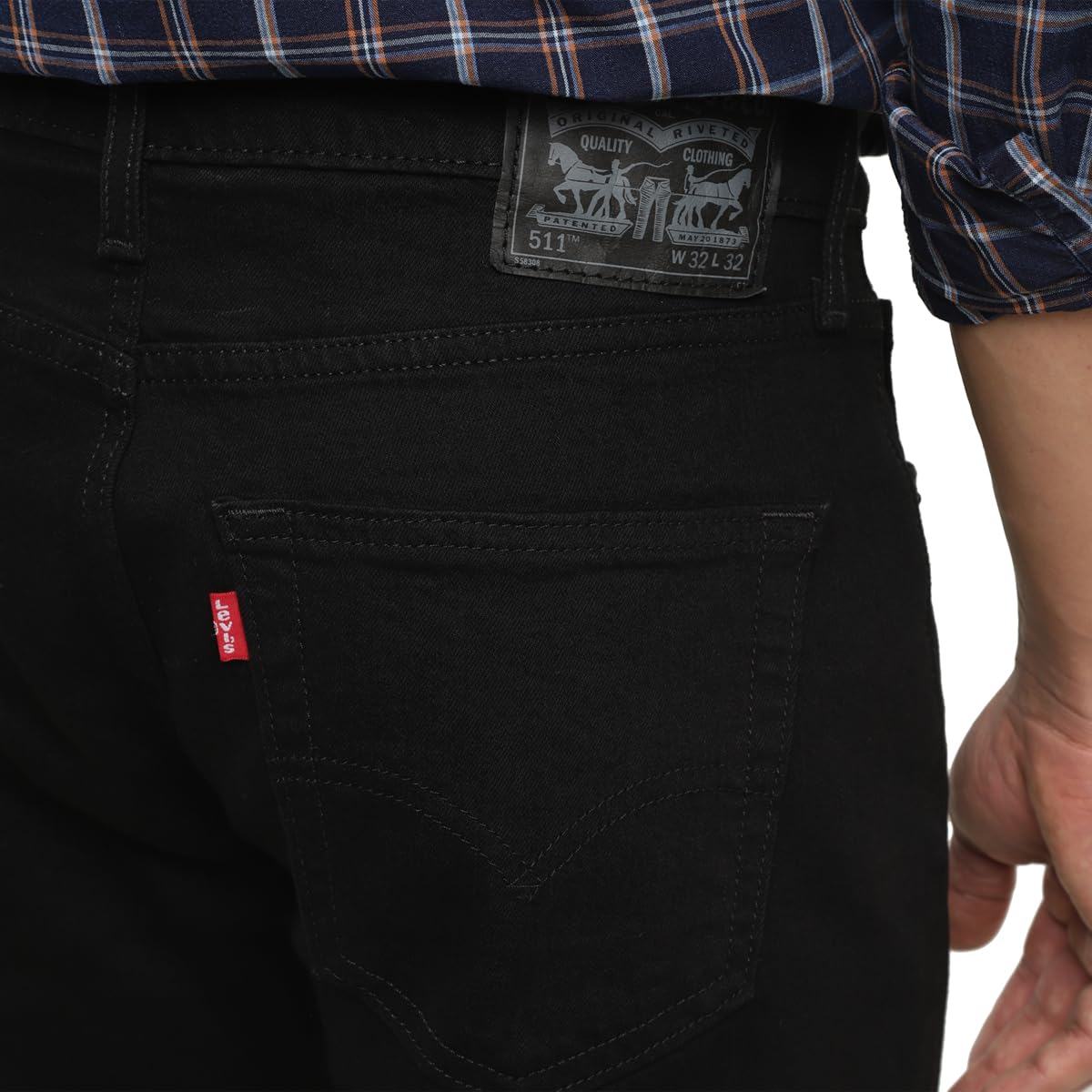 Levi's Men's 511 Slim Fit Mid Rise Jeans Solid Black