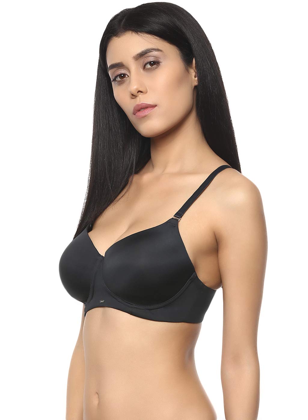 SOIE Women Full/Extreme Coverage Padded Non-Wired Bra(CB-122 BLACK 40C)