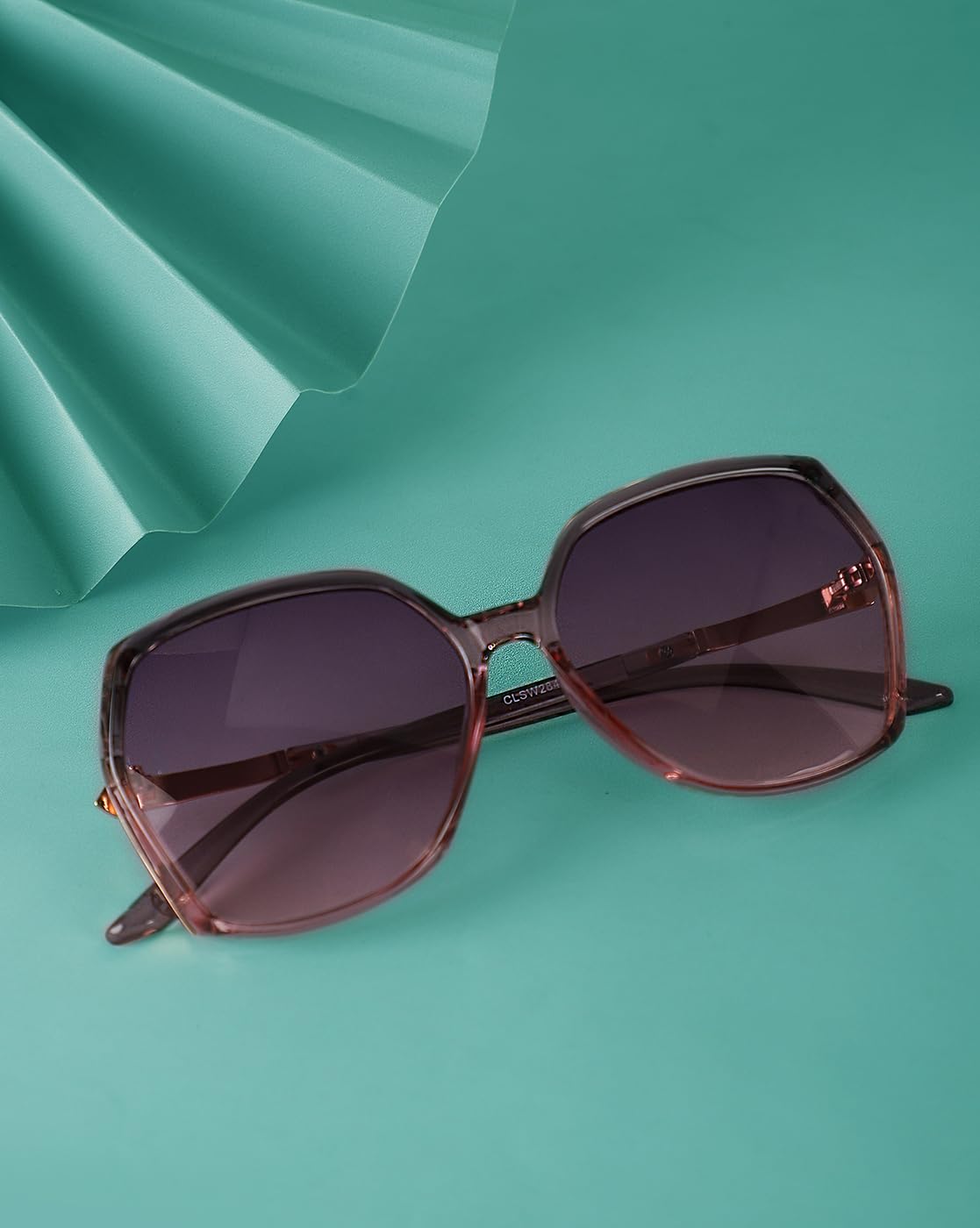 Carlton London Premium Rose Gold & Pink Toned UV Protected Lens Oversized Sunglass for women