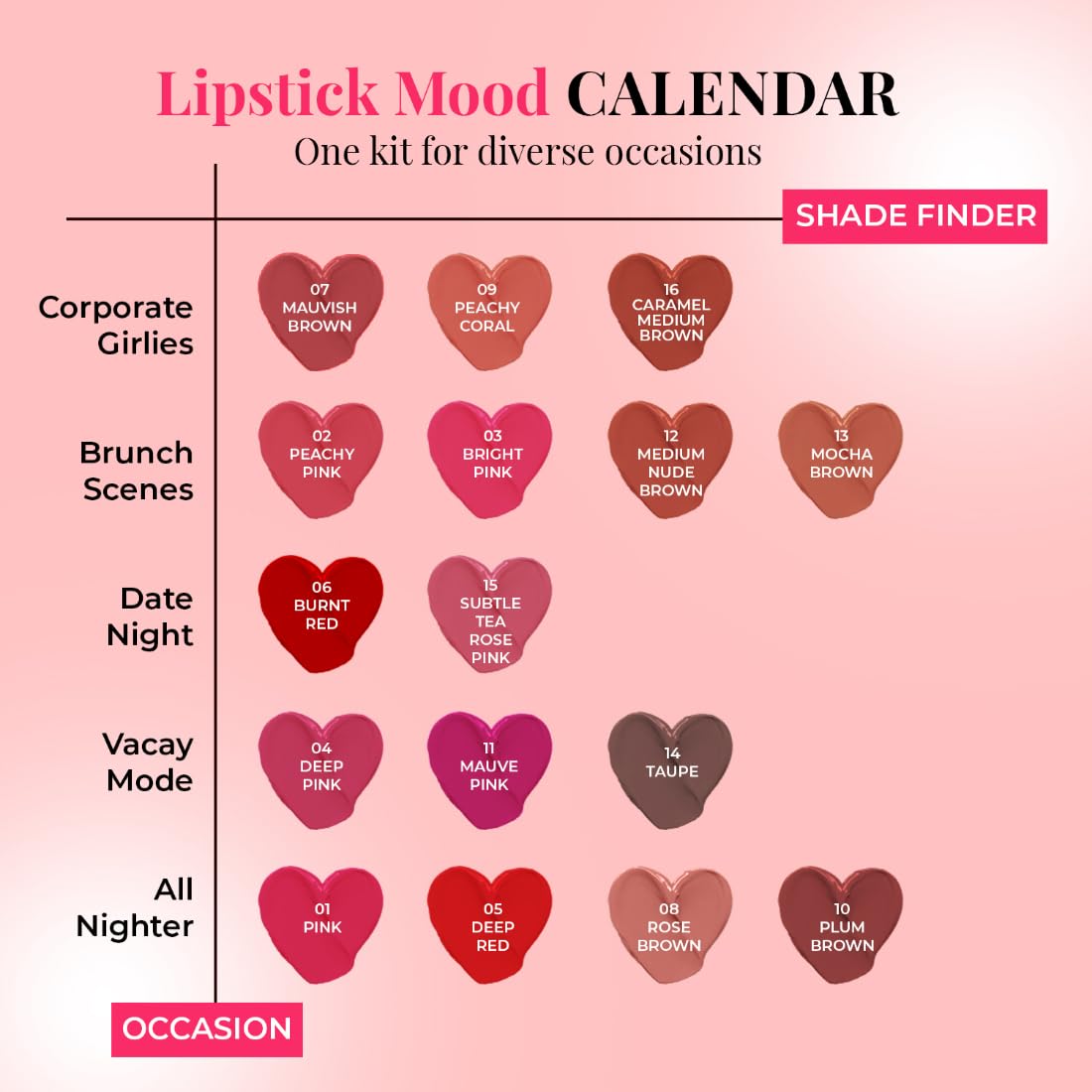 Just Herbs Ayurvedic Lipstick Micro-Mini Kit | Kit of 16 Matte Lipsticks | Long-lasting | Weightless | Ayurvedic Formula | Travel-friendly - 7g