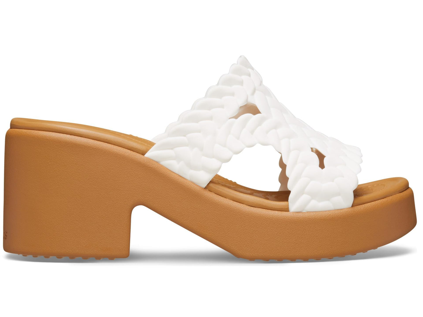 Crocs Women's Brooklyn Heels Heeled Sandal, Chalk Woven, 6