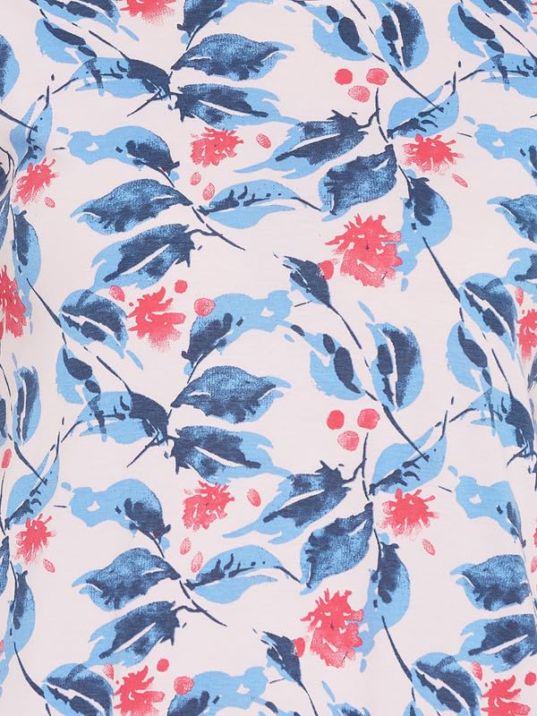 Clovia Women's Cotton Printed Short Night Dress (NS5206P22_Pink_M)