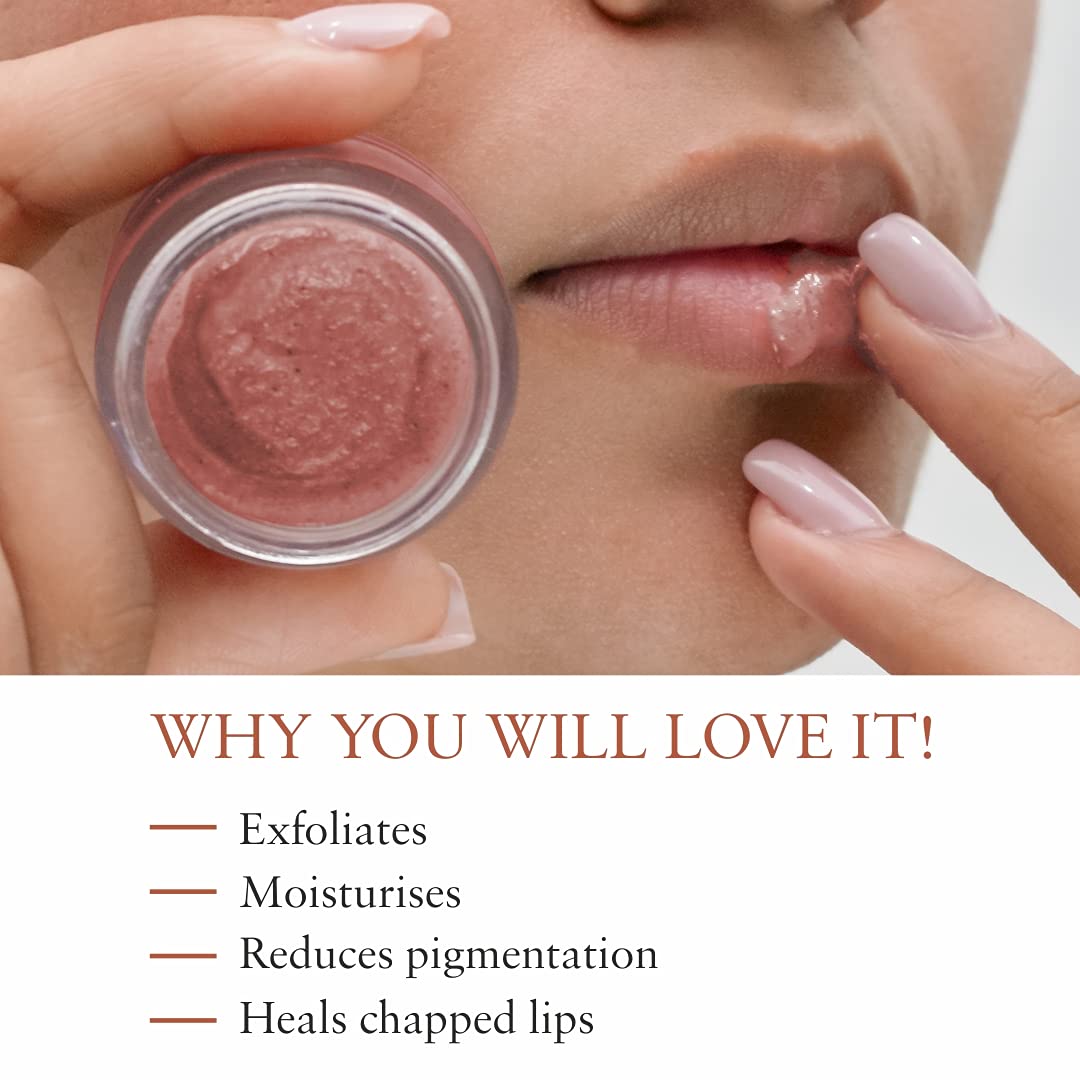 Just Herbs Ayurvedic Peach Lip Scrub For Dry,Chapped & Smoker Lips - SLS & Paraben Free 15gm