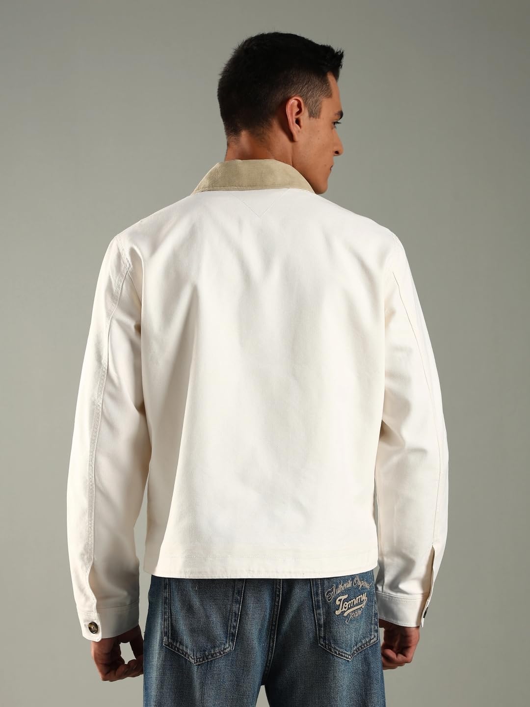 Solid Relaxed Fit Cotton Jacket