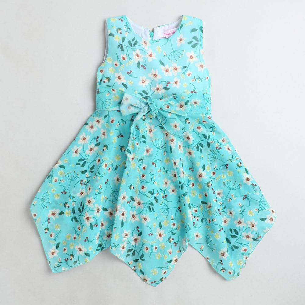 Hopscotch Girls Mini Casual Dresses in Green Color for Ages 2-3 Years