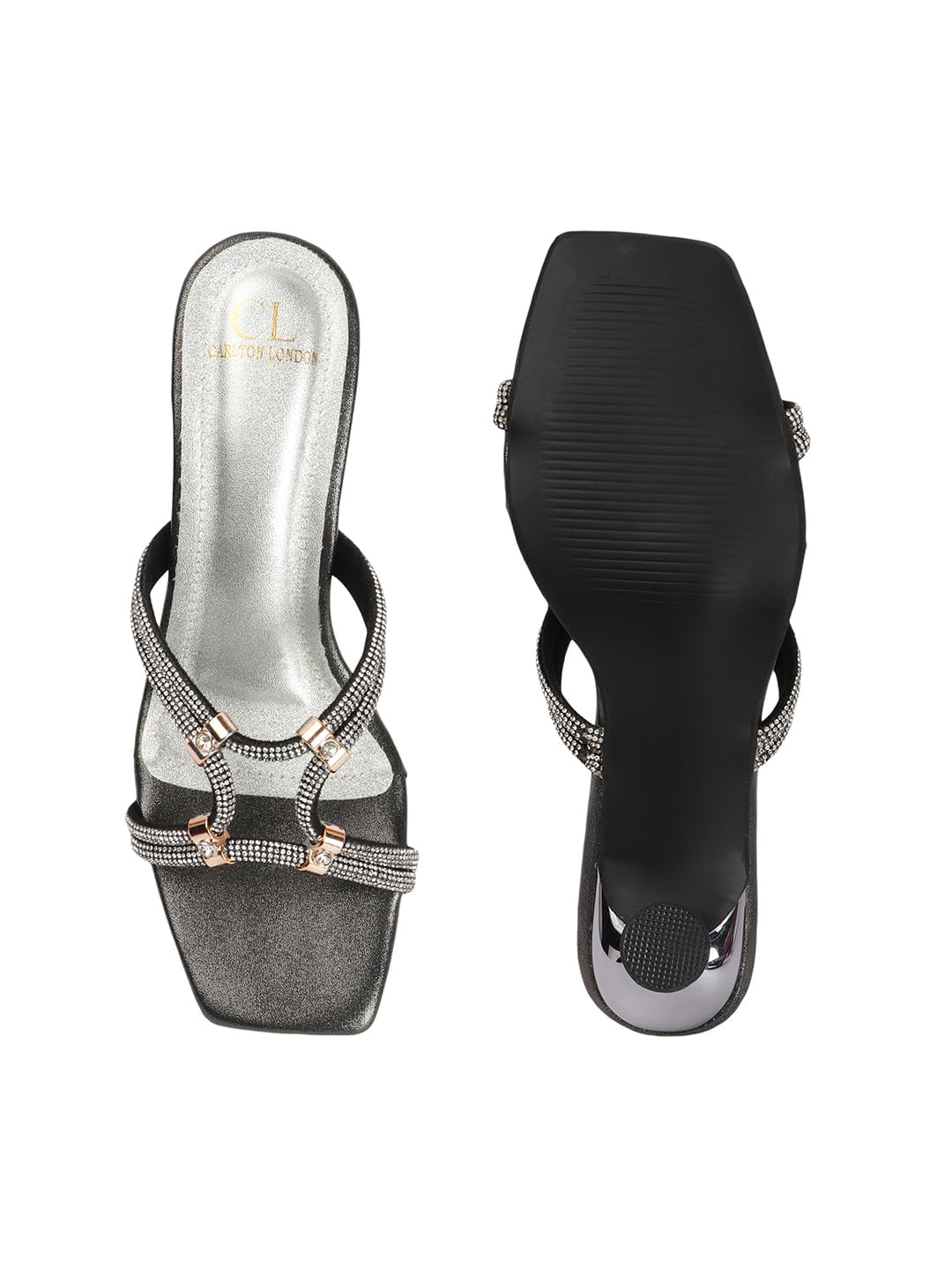 Carlton London Women Sandal,Black,UK-8