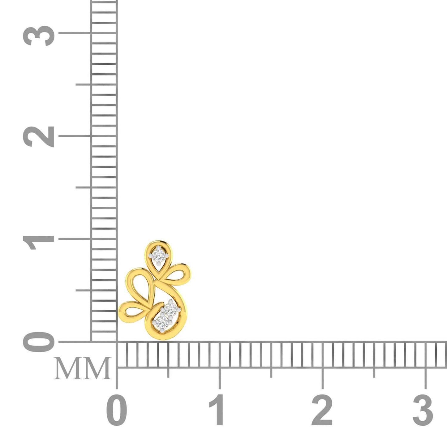 Avsar 18k (750) Yellow Gold and Diamond Stud Earrings for Women