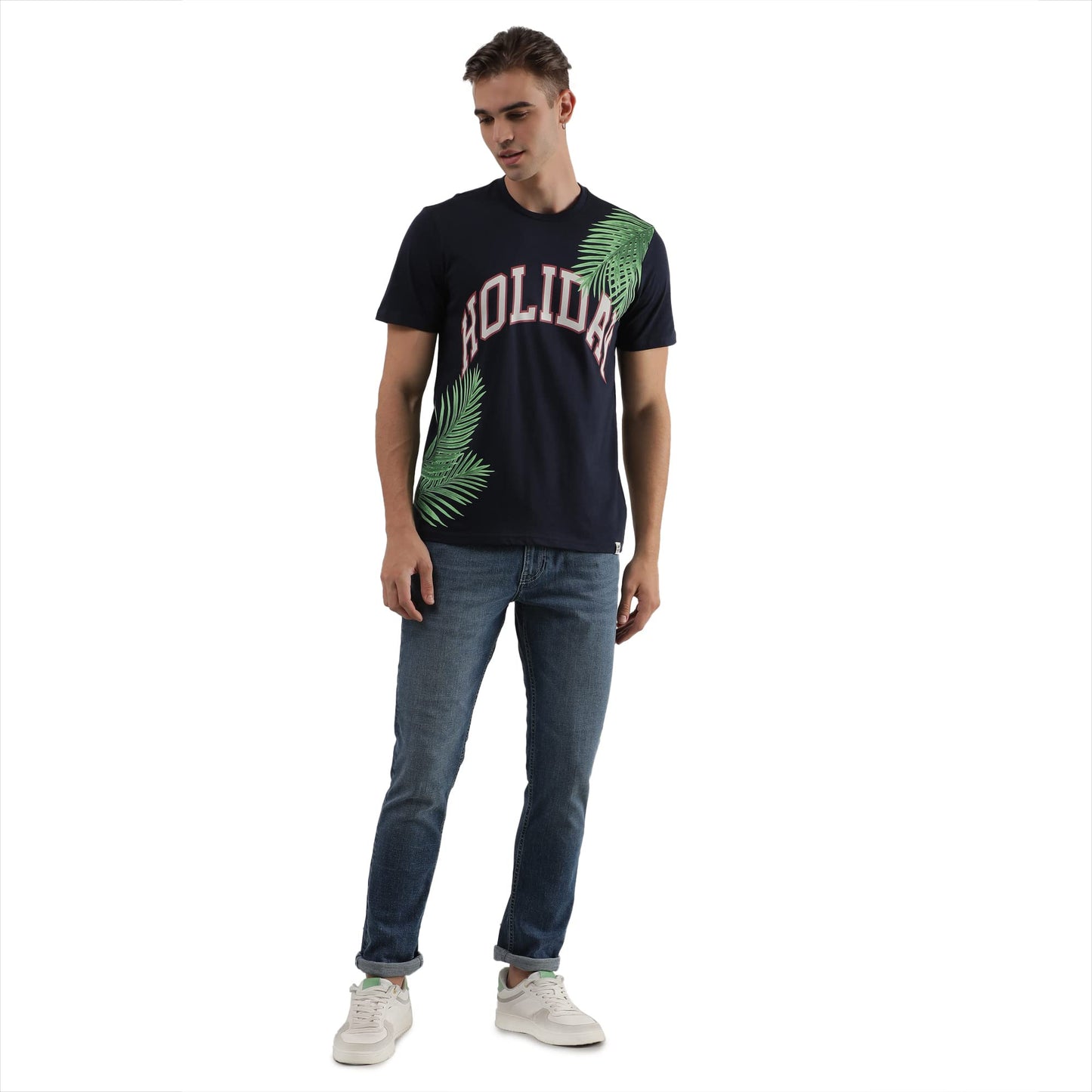 Lee Men's Regular Fit T-Shirt (LMTS003001_Navy