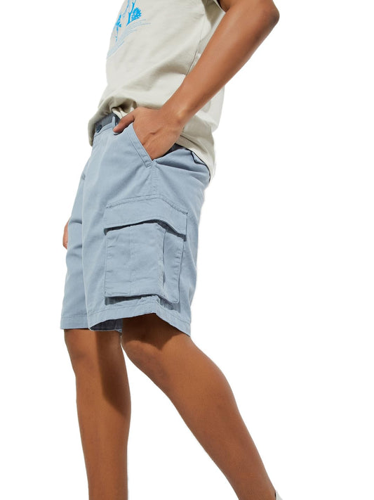 Max URB_N Men Solid Cargo Shorts (Blue_34)