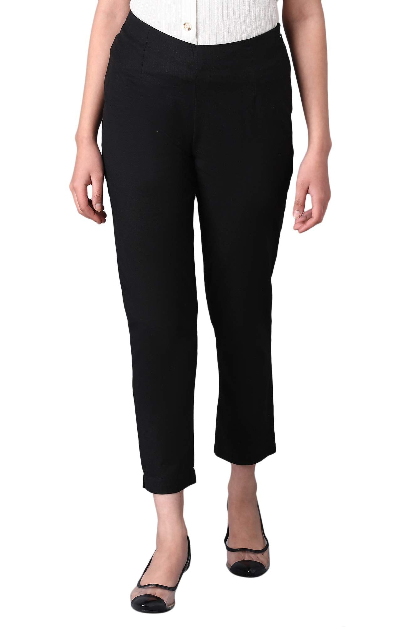 W Cotton Blend Strechable Slim Pants for Women | Cotton Blend Slim Pants for Women | Trousers for Women | W for Woman