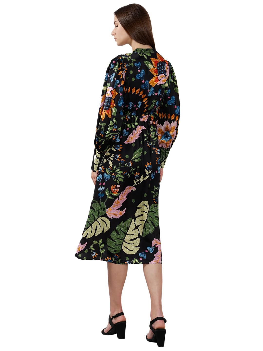 VERO MODA Women's Polyester Fit and Flare Maxi Dress