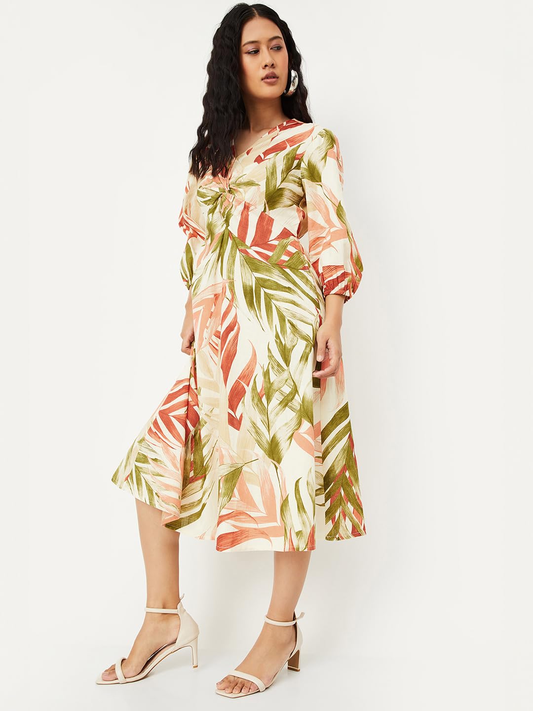 Max Women's Cotton A-Line Below The Knee Dress