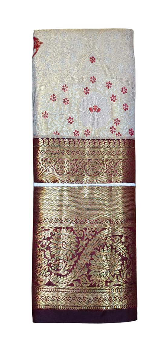 VFCollections Women's Kanchipuram Silk Pure Pattu Sarees With Blouse (VFC505-2)