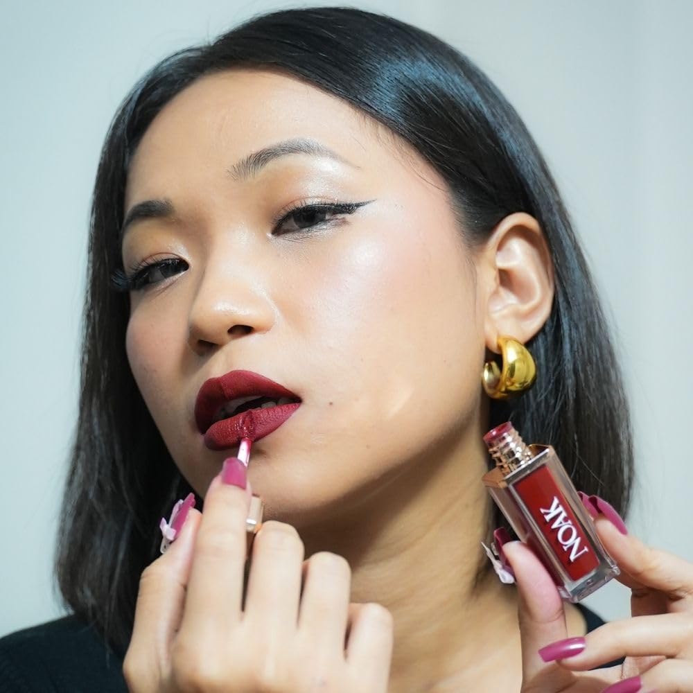 Noak Velvet Matte Liquid Lipstick for Women | Waterproof, Smudge-Proof & Transfer-Proof | Long-Lasting up to 8Hrs | Bold & Highly Pigmented | Cruelty-Free | 5ml (Dusky Petal)