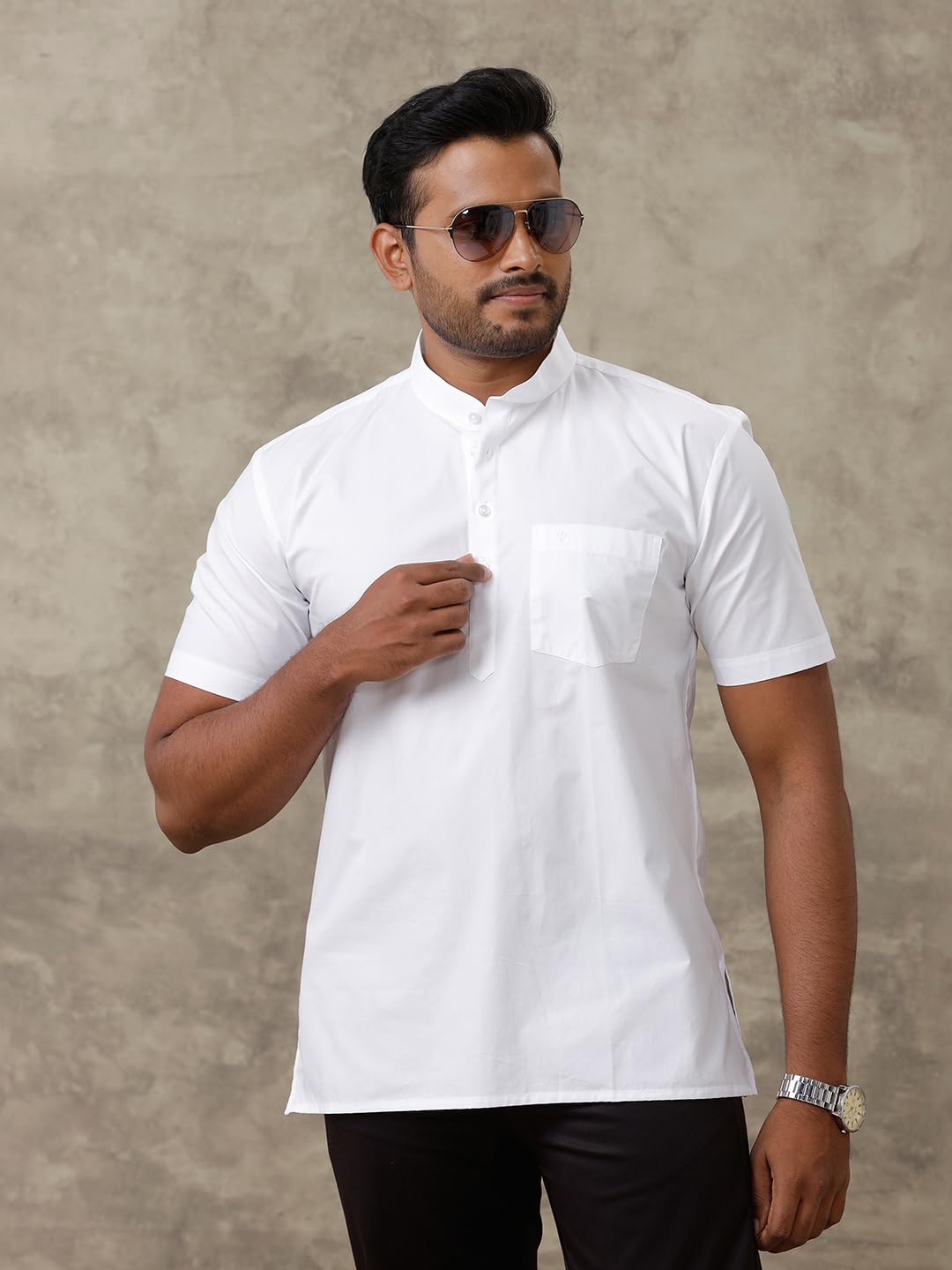 RAMRAJ COTTON Mens Kurta (IN, Numeric, 42, White_13)