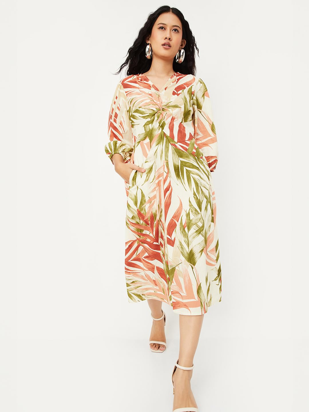 Max Women's Cotton A-Line Below The Knee Dress