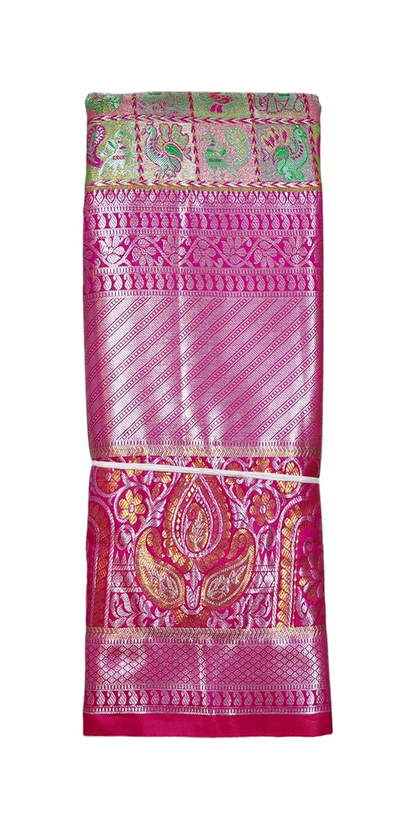 VFCollections Women's Kanchipuram Silk Pure Pattu Sarees With Blouse (VFC548-1)