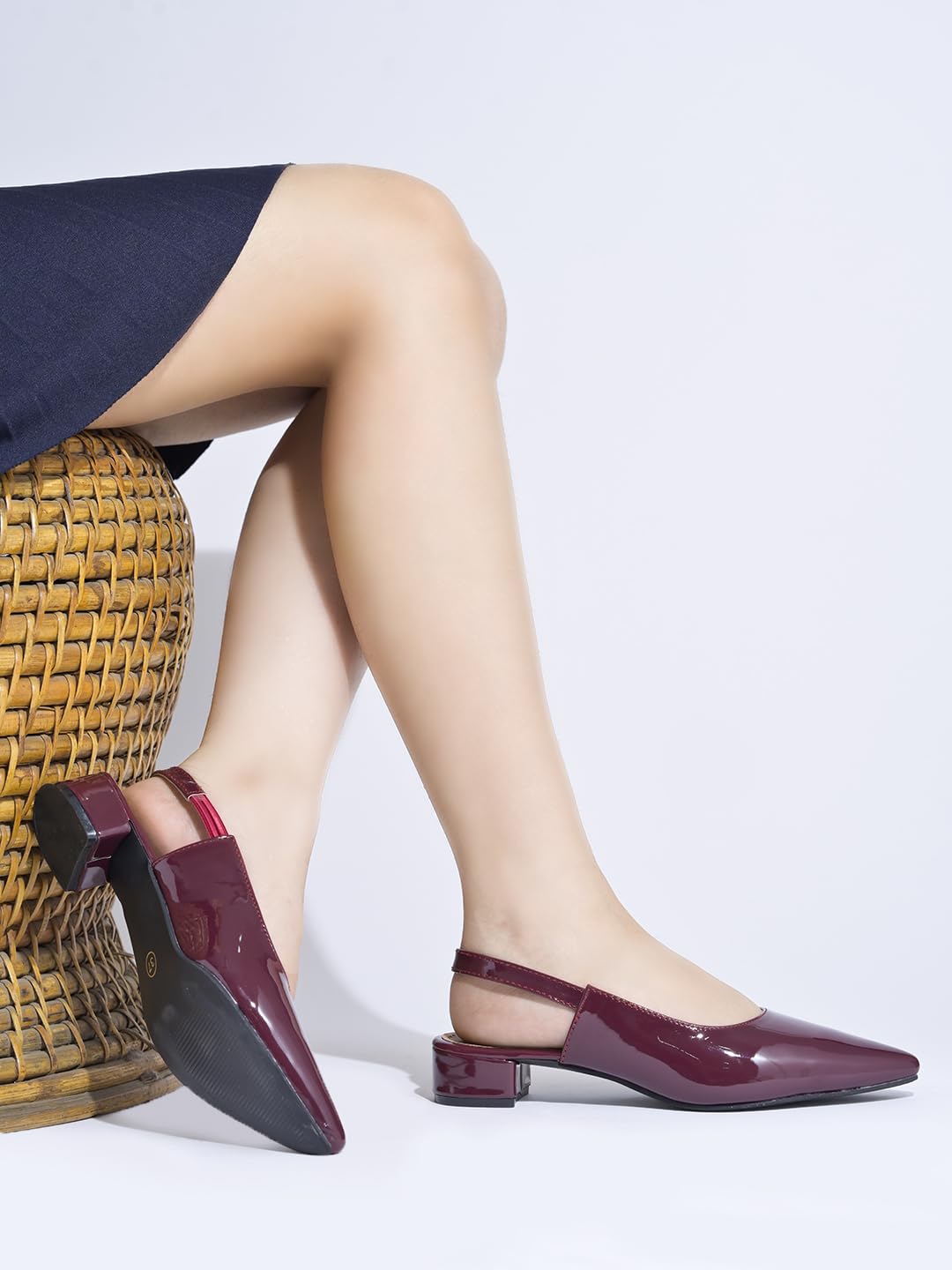Shoetopia Solid Pointed Toe Cherry Pumps for Women & Girls /EU40
