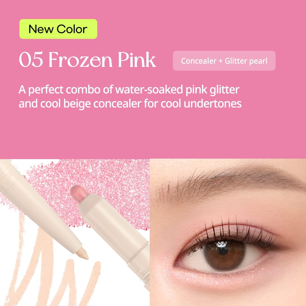 PERIPERA SUGAR TWINKLE DUO EYE SHADOW STICK (007 PINK LINEN)