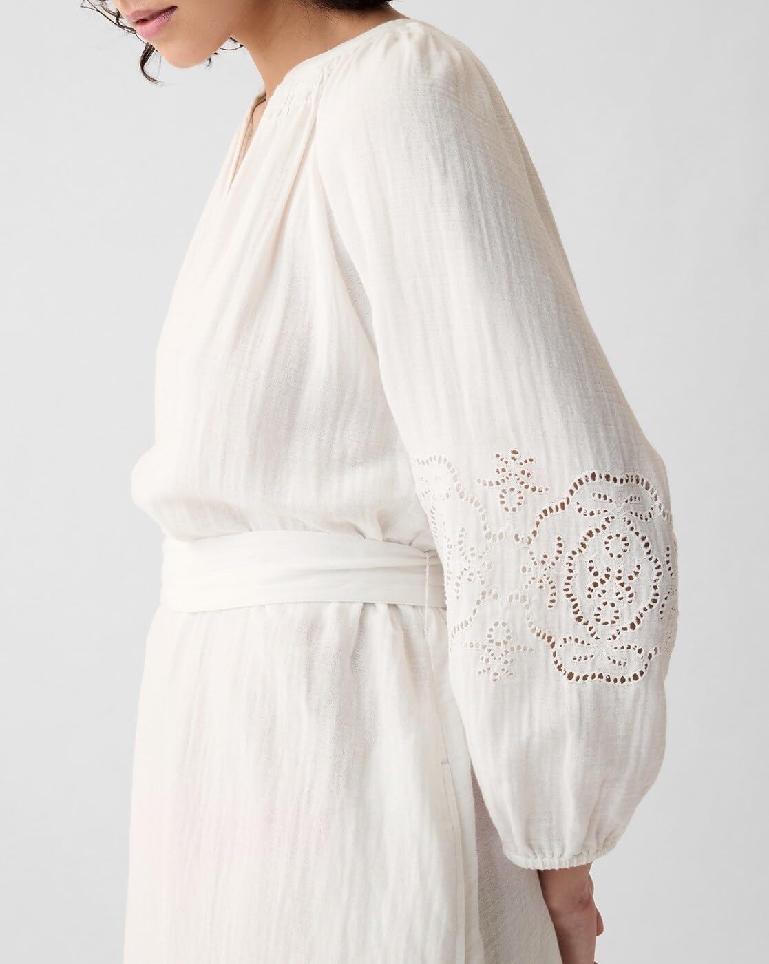 GAP Women's Cotton A-Line Above The Knee Casual Dress (442528436_offwhite_Off White