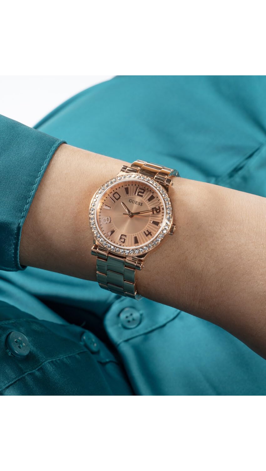 GUESS Stainless Steel Analog Rose Gold Dial Women's Watch-Gw0686L3, Band Color-Rose Gold