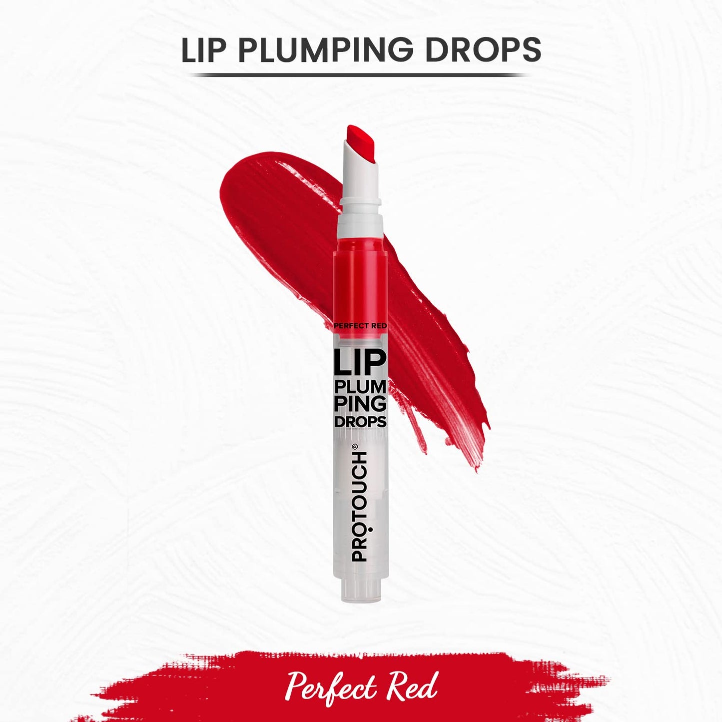 PROTOUCH Glossy Lip Plumping Drops - Volumizing Lip Gloss With 8-Hour Plumping Effect - Vegan Formula With Caffeine & Grape Seed Extract - Perfect Red