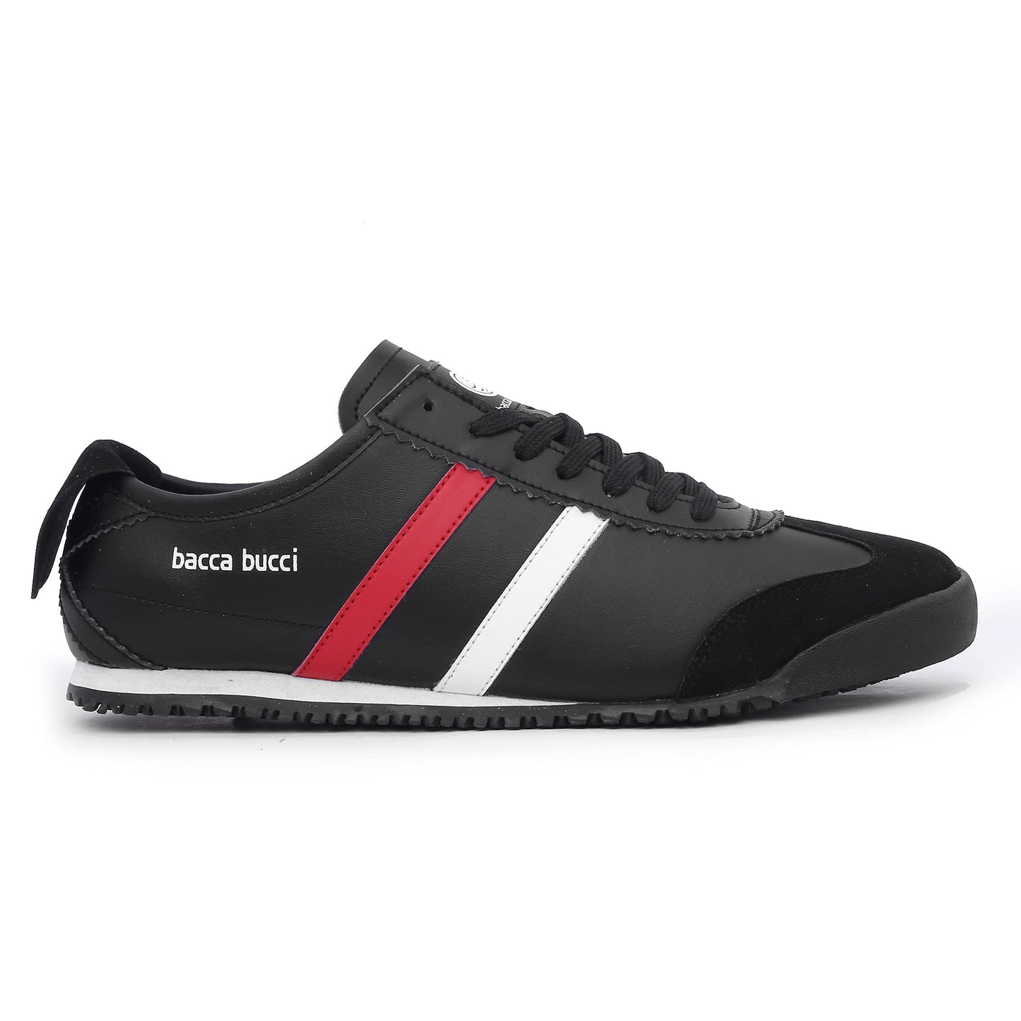 Bacca Bucci® Men Black Casual Shoes with Non Slip Canvas Rubber Sole for All Day wear- Black, Size UK6