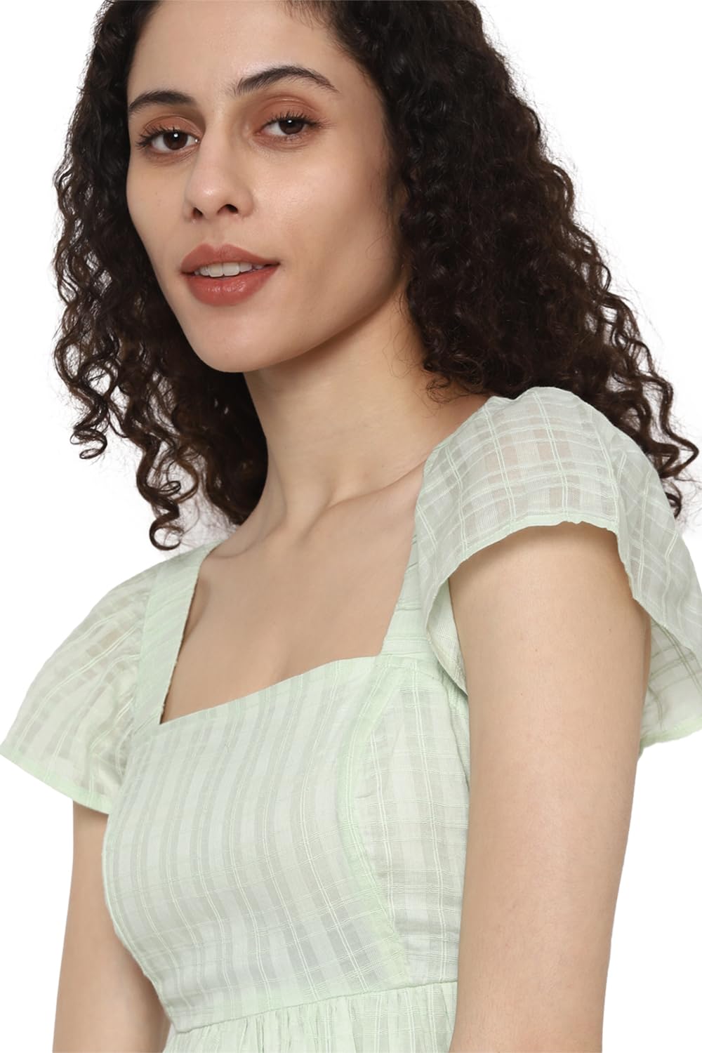 American Eagle Women's Cotton A-Line Mini Dress (WEC0397338313_Green_S)