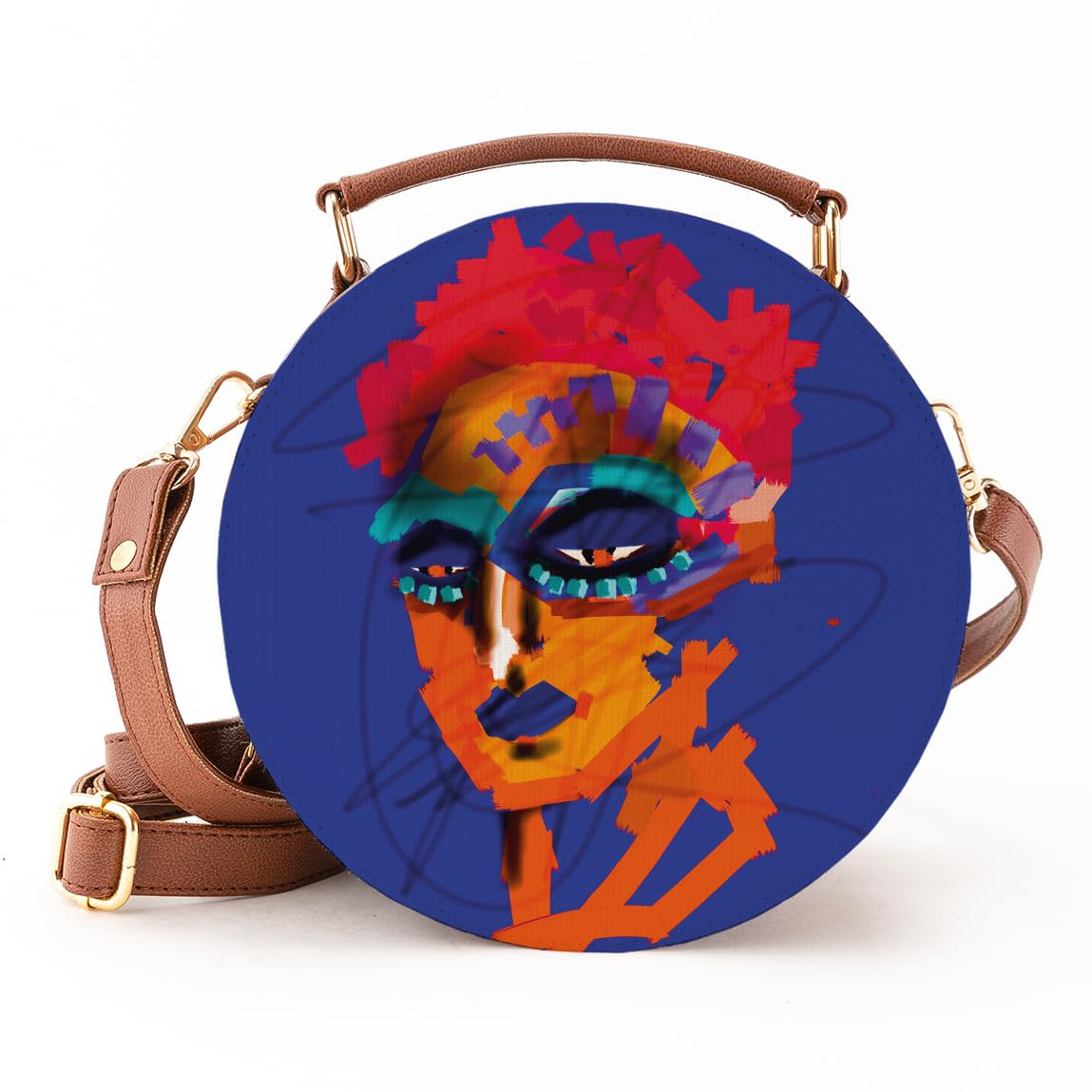Kalankit Round Sling For Women | Girls Crossbody Bags | Side Bags With Adjustable Strap | Travel Box Sling Bags | Bold Girl